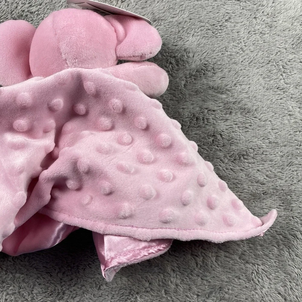 The Children's Place Pink Elephant Security Blanket Baby Lovey Minky Dots NWT